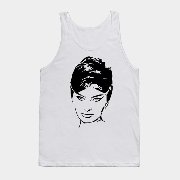 Sophia Loren Stencil Artwork Tank Top by MarkRame